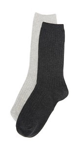 Madewell Heather Ribbed Trouser Sock 2 Pack