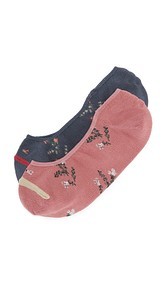 Madewell Floral Pattern No Show Sock 2 Pack