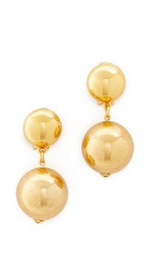 Oscar de la Renta Drop Clip On Earrings
