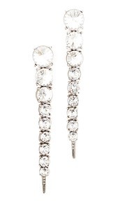Oscar de la Renta Single Tendril Crystal Earrings
