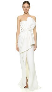 J. Mendel Draped Bustier Gown