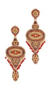 Miguel Ases Beaded Chandelier Earrings