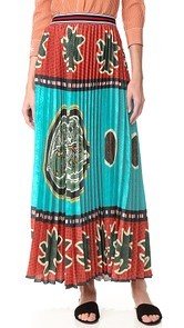 Stella Jean Flared Pleated Skirt