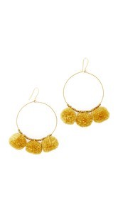 Chan Luu Pom Pom Hoop Earrings