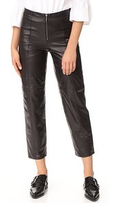 FRAME Zip Up Leather Trousers
