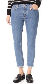 Hudson Riley Luxe Crop Jeans with Raw Hem