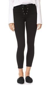 LAGENCE The Cherie Lace Up Skinny Jeans