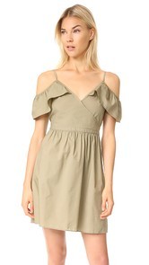 Madewell Khaki Cold Shoulder Dress