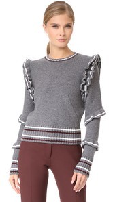 No. 21 Ruffle Trim Knit Sweater