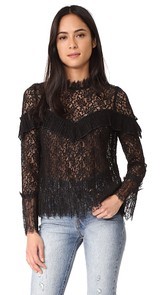 Saylor Mariella Pleated Lace Top