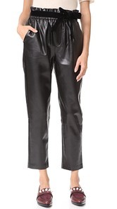 Suncoo Jil Faux Leather Joggers