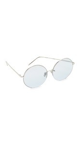 Linda Farrow Luxe Round Oversized Sunglasses