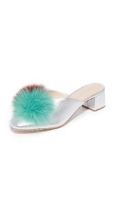 Loeffler Randall Lulu Pom Pom Heeled Mules