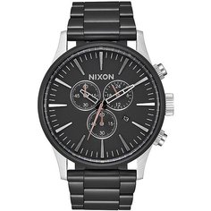 Кварцевые часы Nixon Sentry Chrono Black/Steel