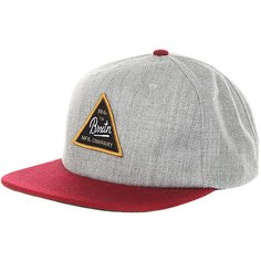 Бейсболка с прямым козырьком Brixton Cue Snapback Heather Grey/Burgundy