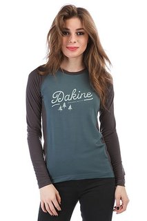 Лонгслив женский Dakine Hillcrest Crew Teal/Shadow