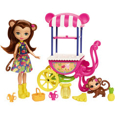 Кукла Enchantimals Мерит Мартыша с тележкой для фруктов Mattel