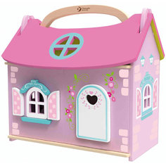 Деревянный домик-чемодан с мебелью и куклой Classic World "Домик маленькой принцессы"