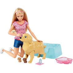 Игровой набор Barbie Кукла и собака с новорожденными щенками Mattel