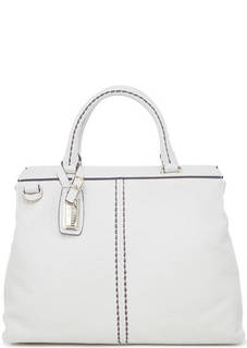 Кожаная сумка с контрастной строчкой Plinio Visona