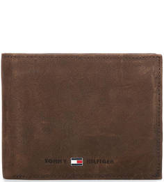 Коричневое портмоне из нубука Tommy Hilfiger