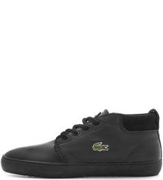 Черные кожаные кеды Lacoste