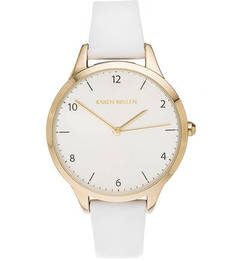 Часы с белым кожаным ремешком Karen Millen