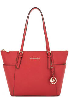 Сумка из сафьяновой кожи с длинными ручками Michael Michael Kors