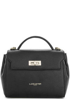 Маленькая кожаная сумка черного цвета Lancaster