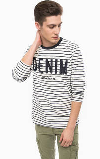 Тонкий свитшот в полоску с принтом Tom Tailor Denim