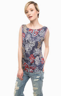 Синий топ с цветочным принтом Gas