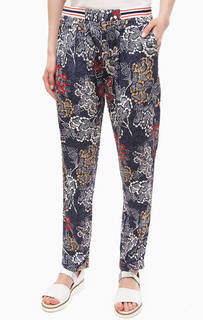 Синие зауженные брюки с цветочным принтом Gas