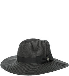 Черная плетеная шляпа с лентой R.Mountain