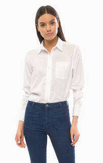 Белая хлопковая рубашка с карманом Wrangler