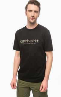 Черная футболка из хлопка с принтом Carhartt WIP