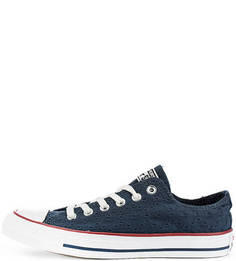 Синие текстильные кеды на шнуровке Converse