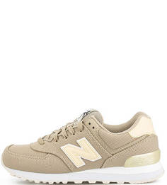 Летние кроссовки из хлопка с кожаными вставками New Balance