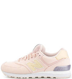 Летние кроссовки из хлопка с кожаными вставками New Balance