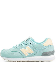Летние кроссовки из хлопка с кожаными вставками New Balance
