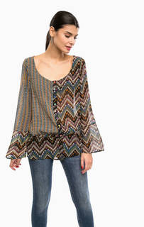 Разноцветная блуза на пуговицах Desigual