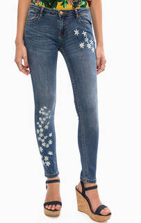 Джинсы скинни с вышивкой Desigual