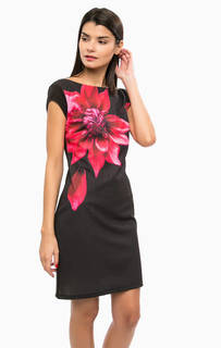 Короткое черное платье с глубоким вырезом на спине Desigual