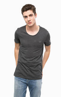 Серая хлопковая футболка Mavi