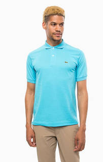 Голубая футболка поло из хлопка Lacoste