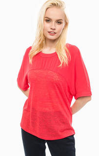 Красная блуза с трикотажной вставкой Vero Moda