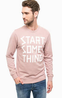 Свитшот из хлопка розового цвета Jack & Jones