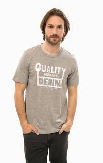 Серая футболка с круглым вырезом Mustang