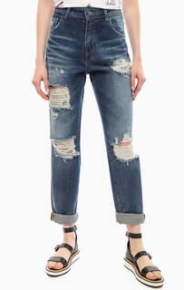 Рваные джинсы с заломами Fornarina
