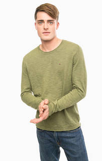 Хлопковый джемпер цвета хаки Hilfiger Denim