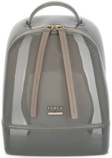 Серый рюкзак на молнии с одним отделом Furla